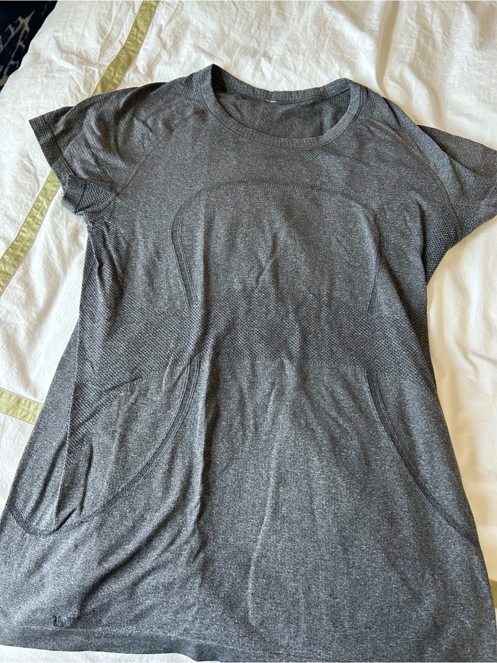 LULULEMON Dark Gray Swiftly Short Sleeve Top, great worn condition, size 12